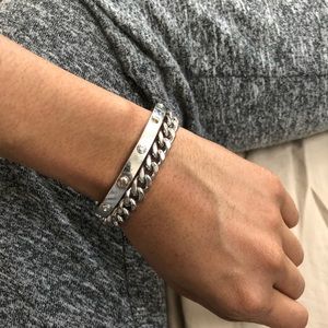 Henri Bendel Silver double Bracelet